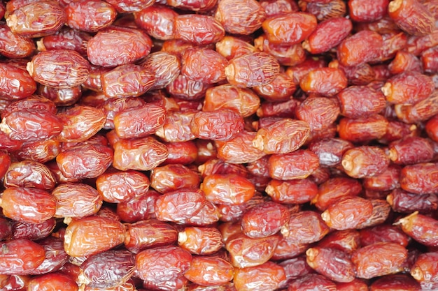 many date fruits display for sale at local market