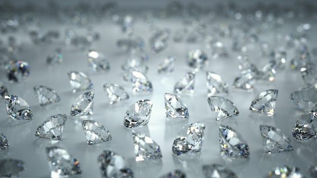 Photo many diamonds on a white background