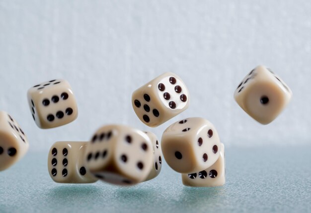 Photo many dice fall