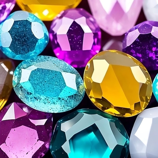 many different colored gems