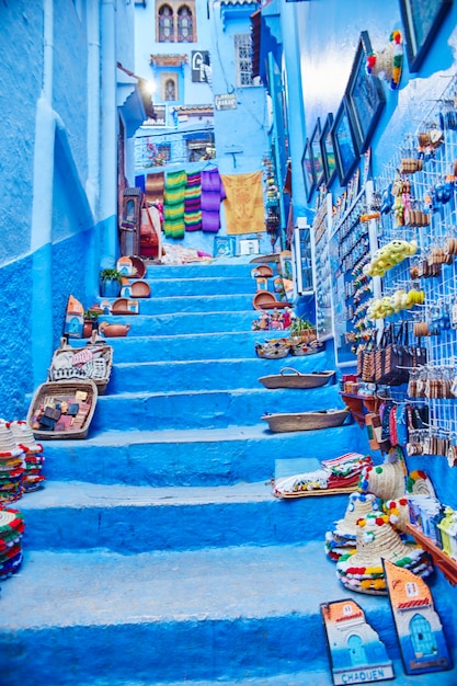 Many different Souvenirs and gifts in the streets of Chefchaouen