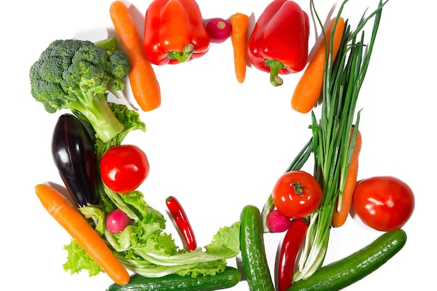 Many different vegetarian vegetables like frame