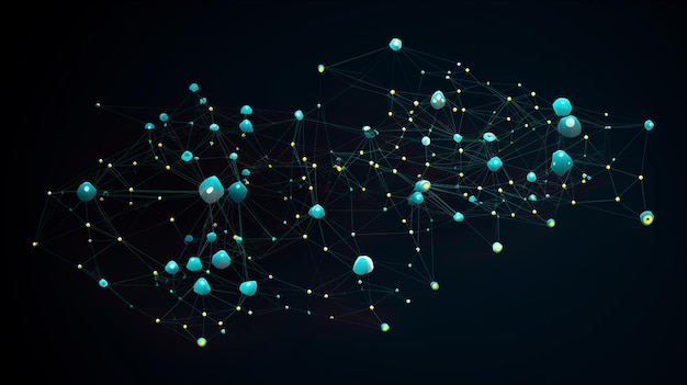 Foto molti punti e punti sono collegati a uno sfondo nero