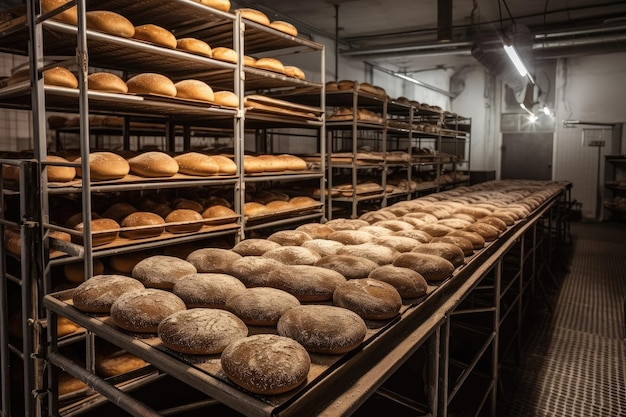 Фото Многие свежие хлебы, приготовленные в пекарне