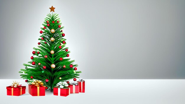 many gifts under a festively decorated Christmas tree in a bright interior