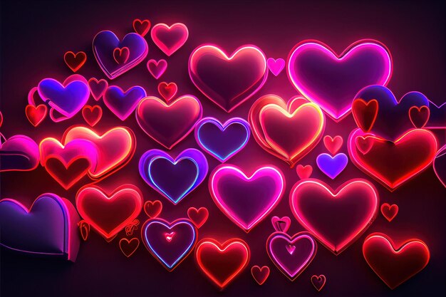 Many glowing hearts pink background for valentines day love\
heart neural network generated art digitally generated image not\
based on any actual scene or pattern