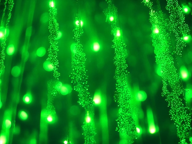 Photo many green lights hanging background image download