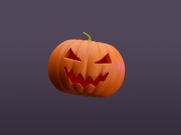 Foto molte zucche di halloween in una riga isolata sul rendering 3d di sfondo