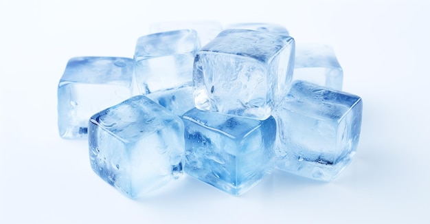 Photo many ice cubes isolated on a white background