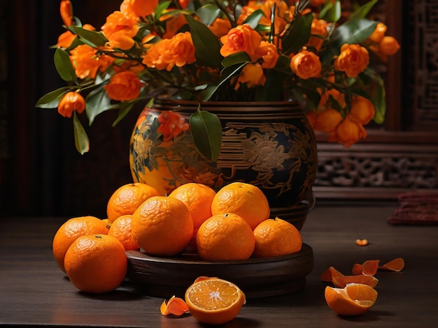 Many mandarin oranges are seen during Chinese New Year