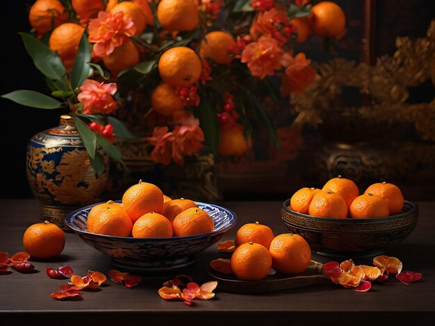 Many mandarin oranges are seen during Chinese New Year