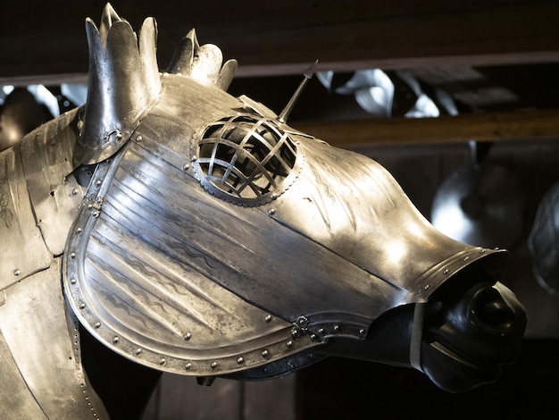多くの中世の鉄金属馬鎧