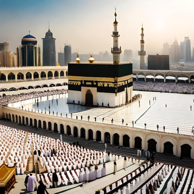 Foto molti musulmani stanno eseguendo l'hajj in arabia saudita