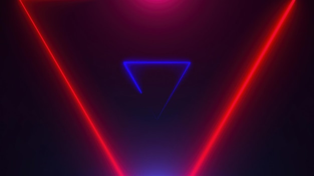 many neon triangles in space abstract computer generated backdrop 3d render