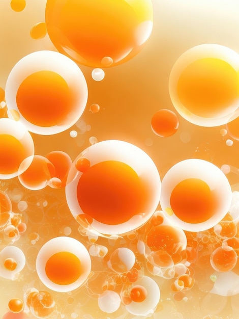 Many orange bubbles abstract background