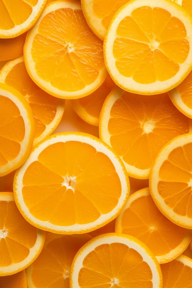 Photo many orange slices background