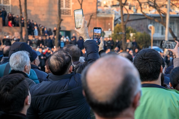 Many people during the demonstration