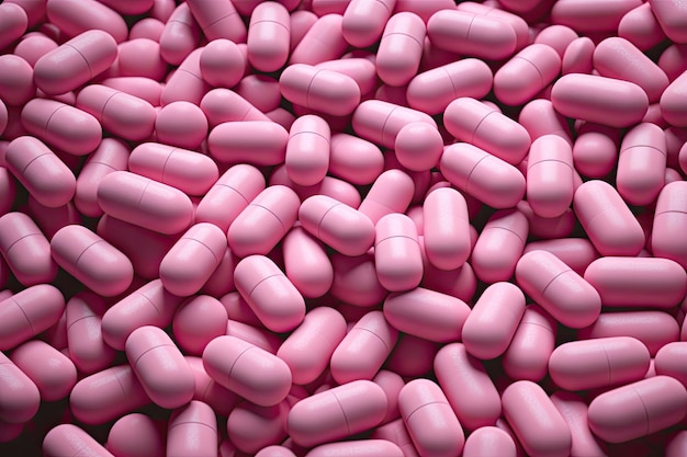 Many pink pills