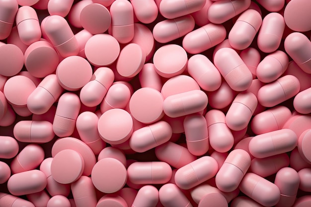 Many pink pills