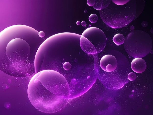 Many purple bubbles abstract background