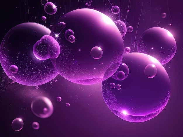 Многие фиолетовые пузыри абстрактный фон