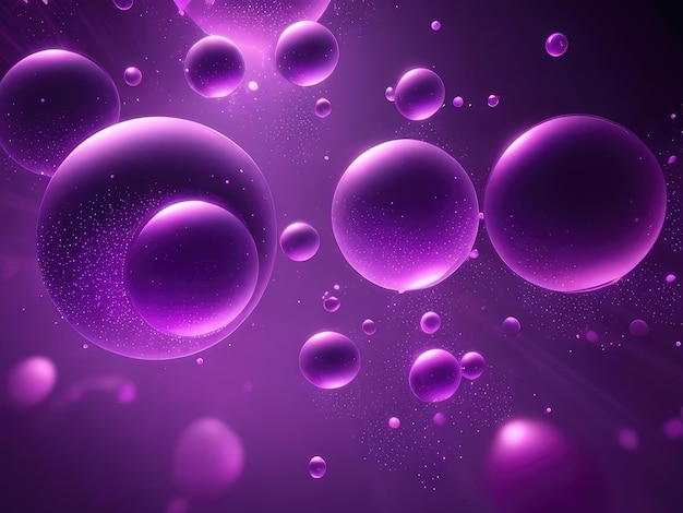 Many purple bubbles abstract background