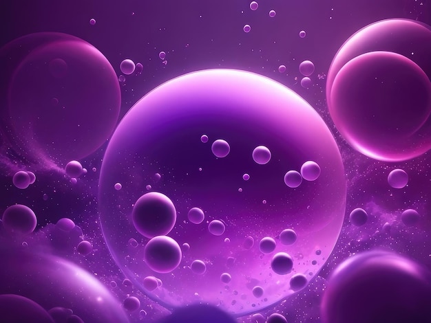 Many purple bubbles abstract background