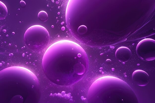 Many purple bubbles abstract background