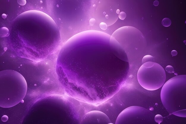 Many purple bubbles abstract background