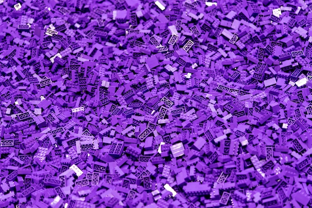 Many Purple plastic toy block for texture background