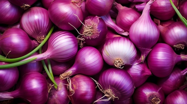 Many red onion full background