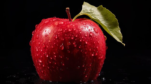 Many ripe juicy red apples covered with water drops as background