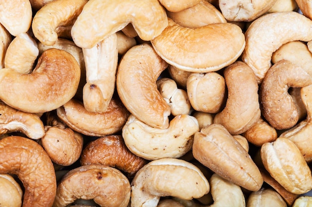 Many roasted cashew nuts