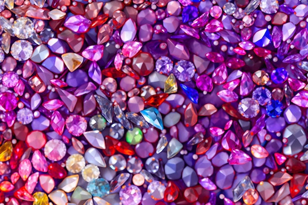 Many small ruby and diamond stones luxury background neural network ai generated