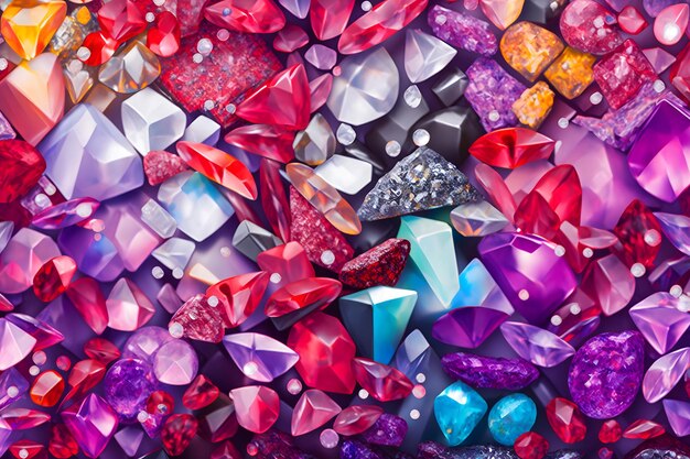 Many small ruby and diamond stones luxury background Neural network AI generated