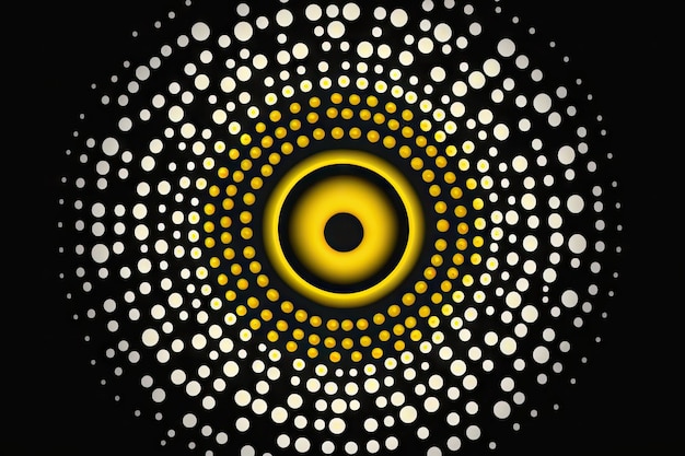 Many small yellow circles in one large black bullseye target of business generative ai