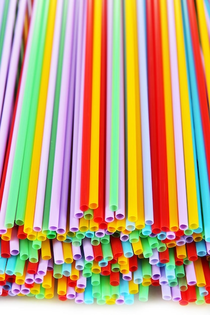 Many straws closeup background