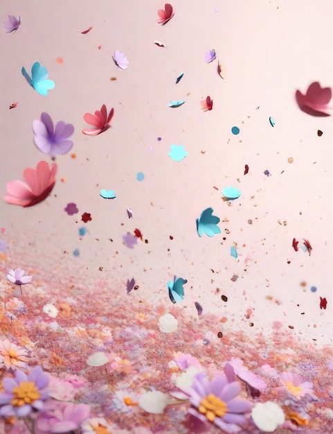 Many tiny paper flowers background