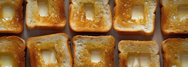 many toasts with butter