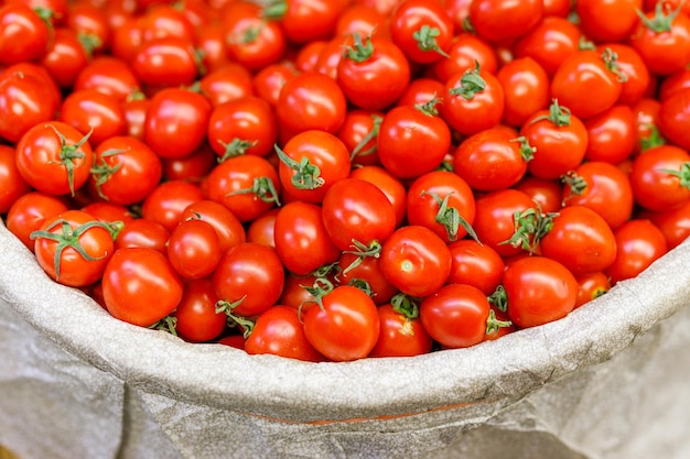 Many of turkish small red tomato