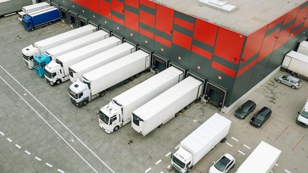 Photo many ways of transporting goods and freight of world trade, loading trucks at a logistics warehouse, delivery from an online store