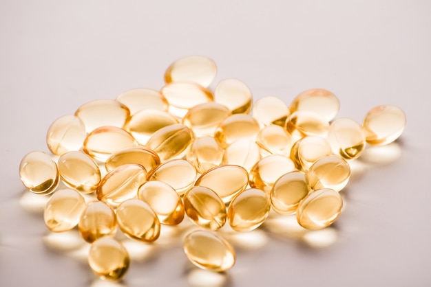 many yellow pills close up view, stock photo