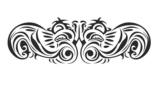 Foto maori tatoeage geïsoleerd op witte achtergrond