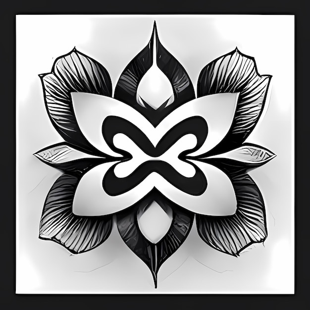 Photo maori tattoo design hanoi symbol combined with a lotus flower