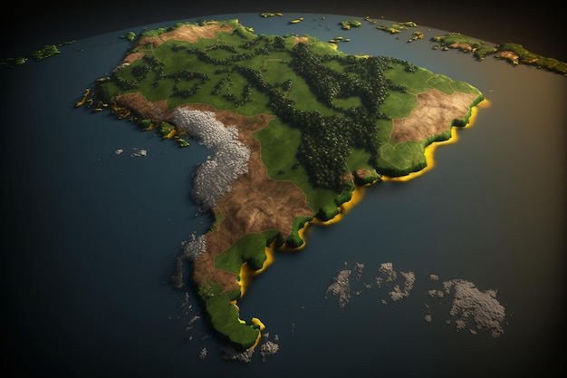 A map of africa with the continent in the middle.