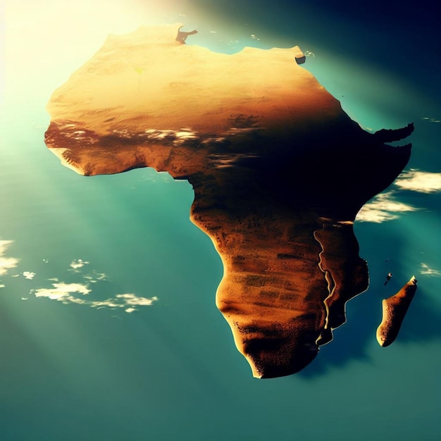 Photo map of africa with its riches