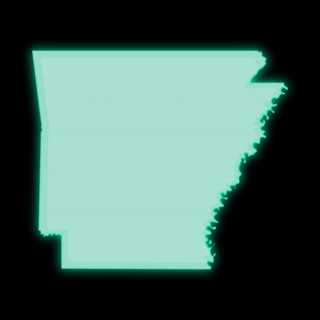 Foto mappa del vecchio computer verde dell'arkansas