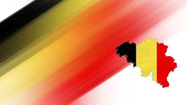 Map of Belgium, flag map, National colors background