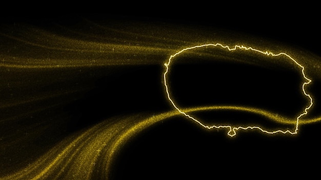 Bouvet島の地図、暗い背景にゴールドのキラキラ地図