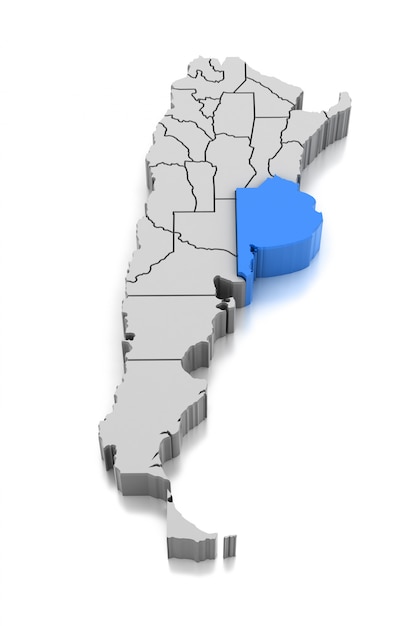 Photo map of buenos aires province, argentina